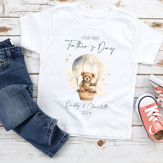 Personalised First Father's Day Teddy Bear Tshirt