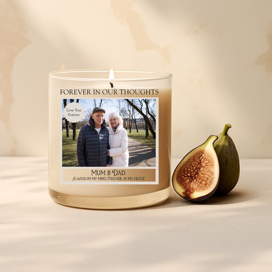 Personalised Forever In Our Thoughts Memorial Candle Label