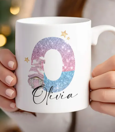 Personalised Christmas Gonk Initial Mug