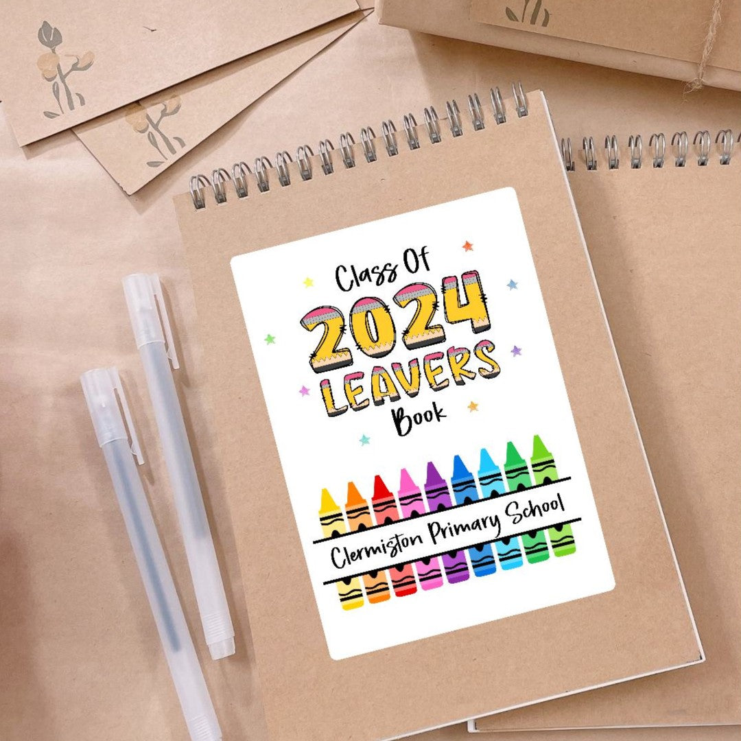 Personalised School Leaver Notebook Sticker