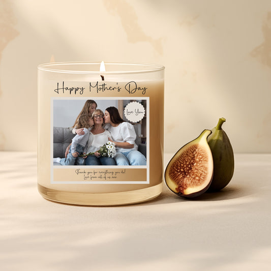 Personalised Mother’s Day Candle Label Cursive Text