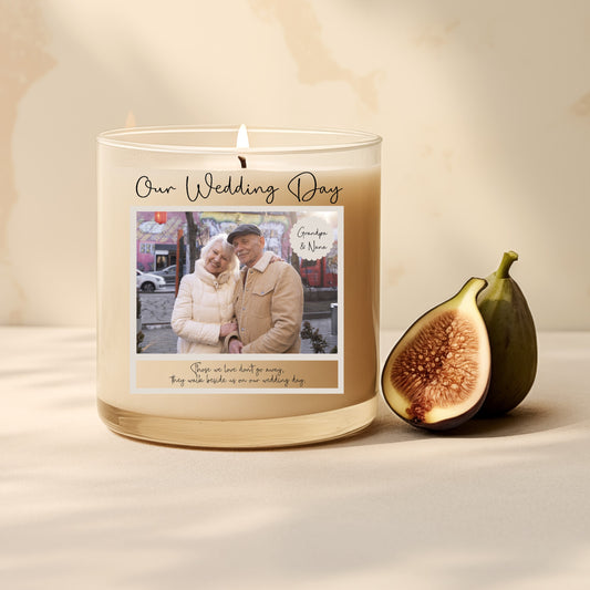 Personalised Wedding Memorial Candle Label Cursive Text