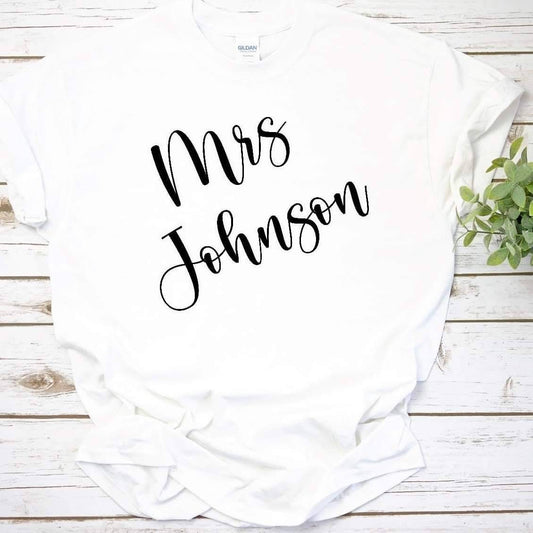 Personalised Mrs Tshirt