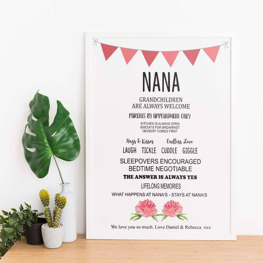 Personalised Grandparent Rules Print