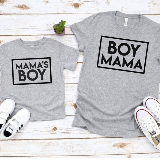 Personalised Matching Boy Mama Tshirt Set