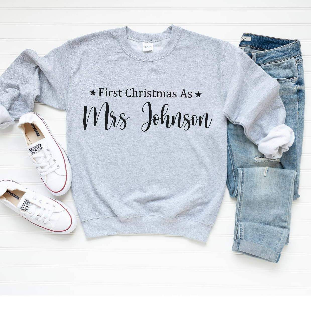 Personalised 1st Christmas As A Mrs Jumper