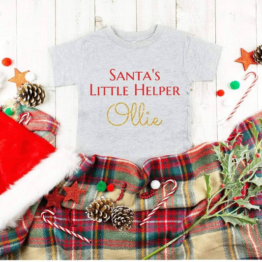 Personalised Santas Little Helper Tshirt