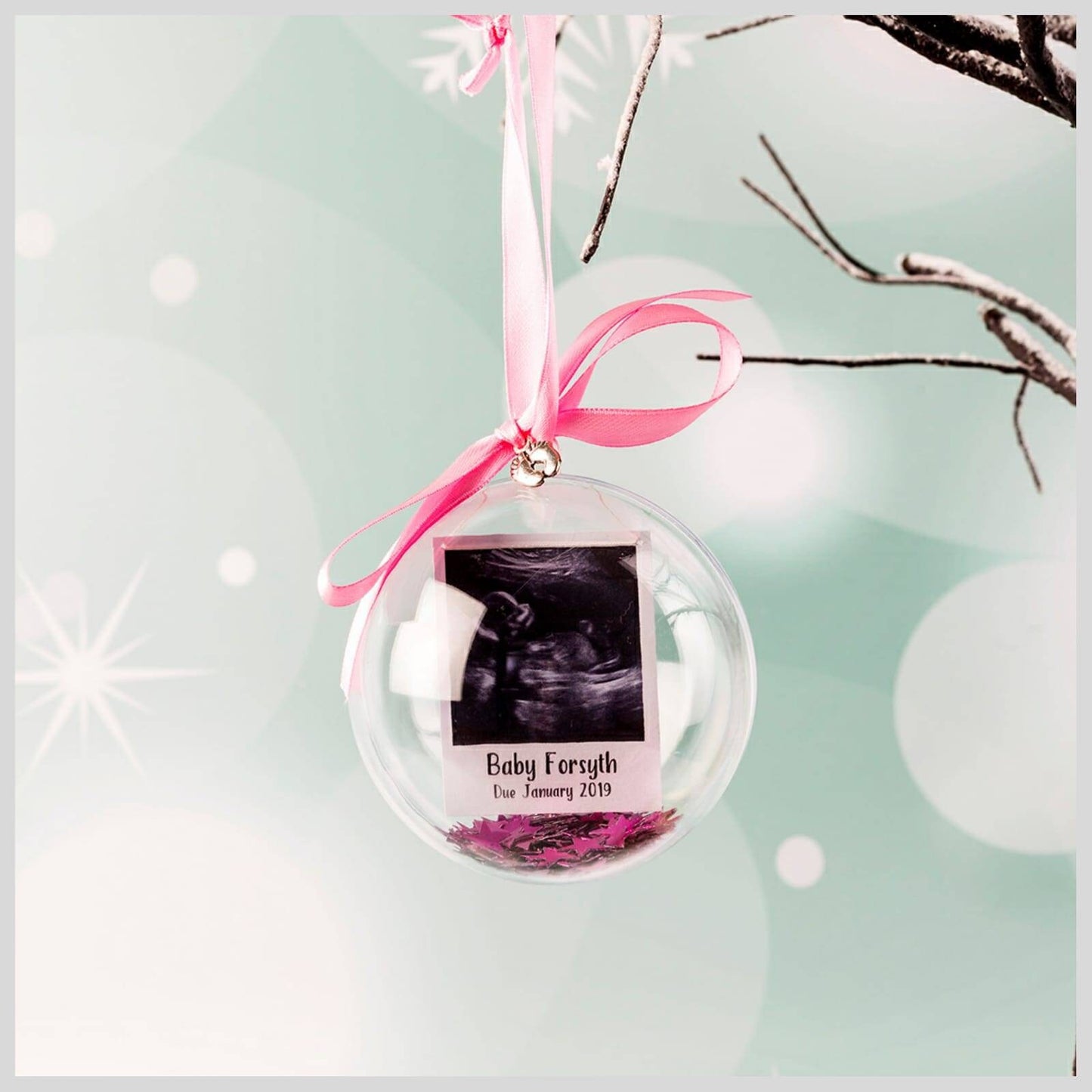 Personalised Baby Scan Photo Bauble