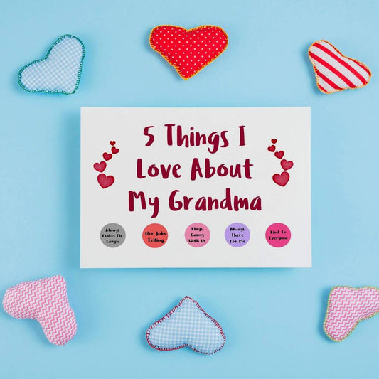 Personalised Grandma 5 Things Scratchcard