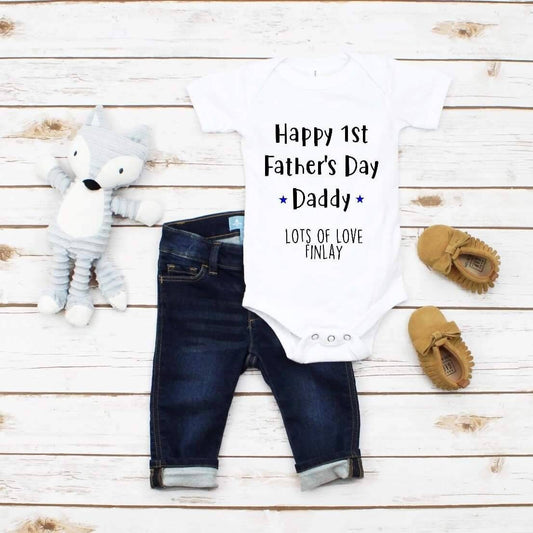 Personalised 1st Father's Day Baby Vest