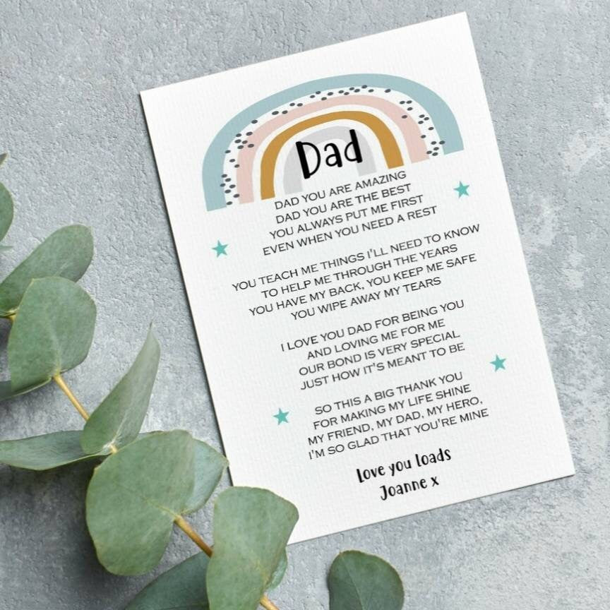 Personalised Dad Poem Card