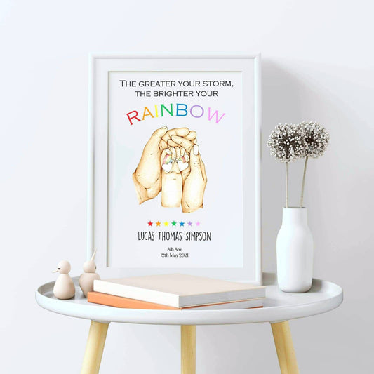 Personalised Rainbow Baby Family Print