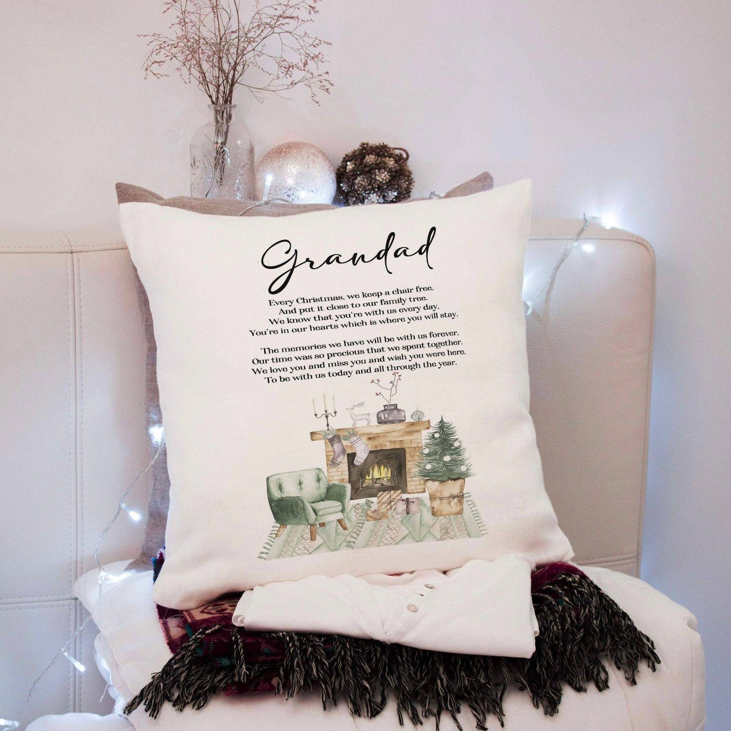 Personalised Memorial Christmas Cushion