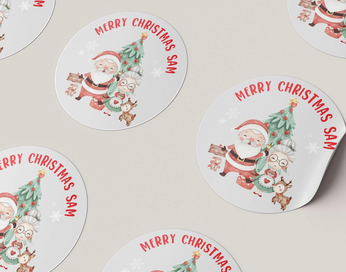 Personalised Christmas Family Gift Tag Stickers