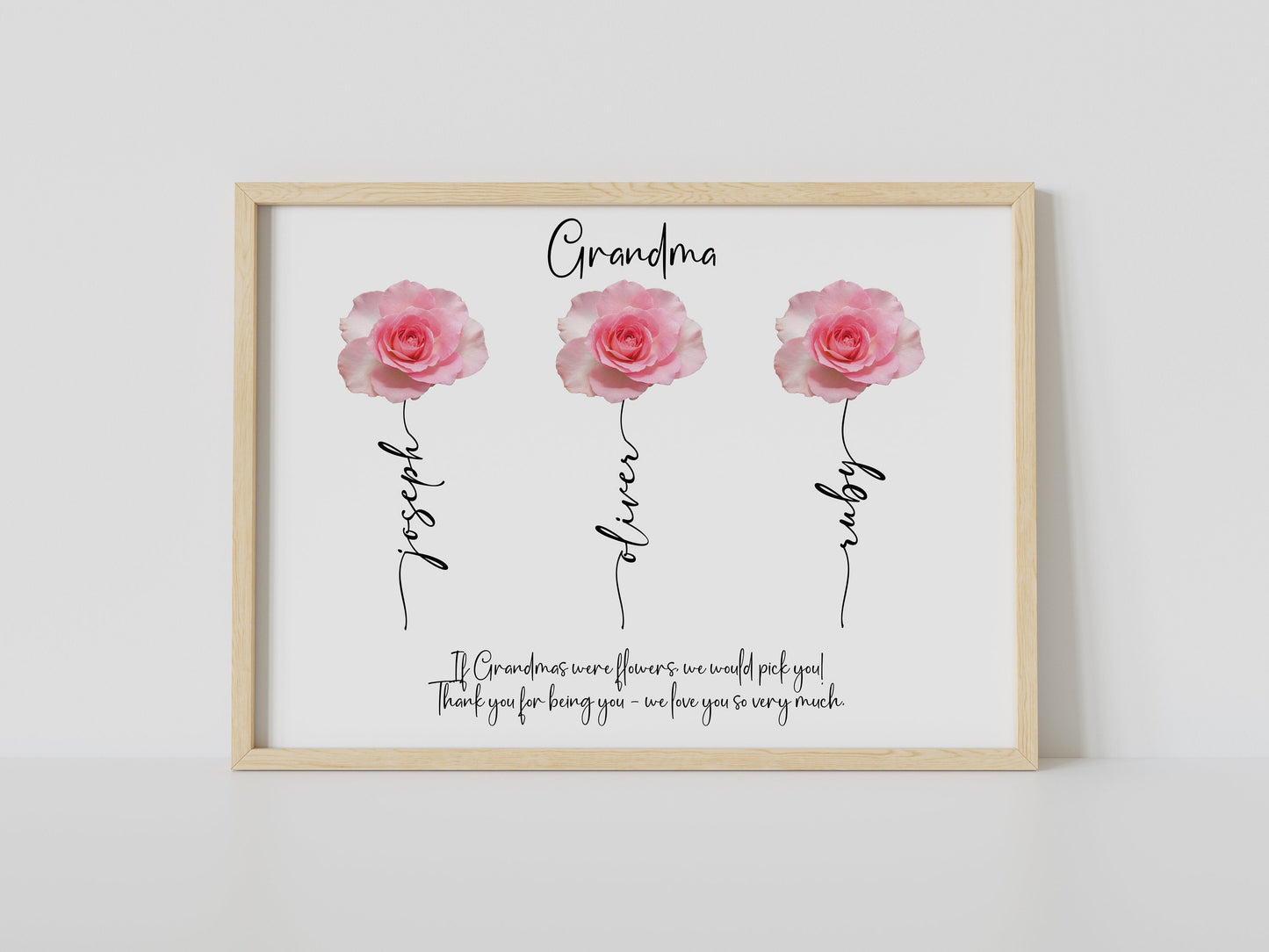 Personalised Mum I'd Pick Flowers Print