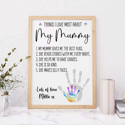 Personalised Things I Love About My Mummy Print