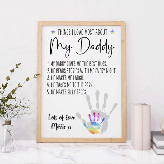 Personalised Things I Love About My Daddy Print