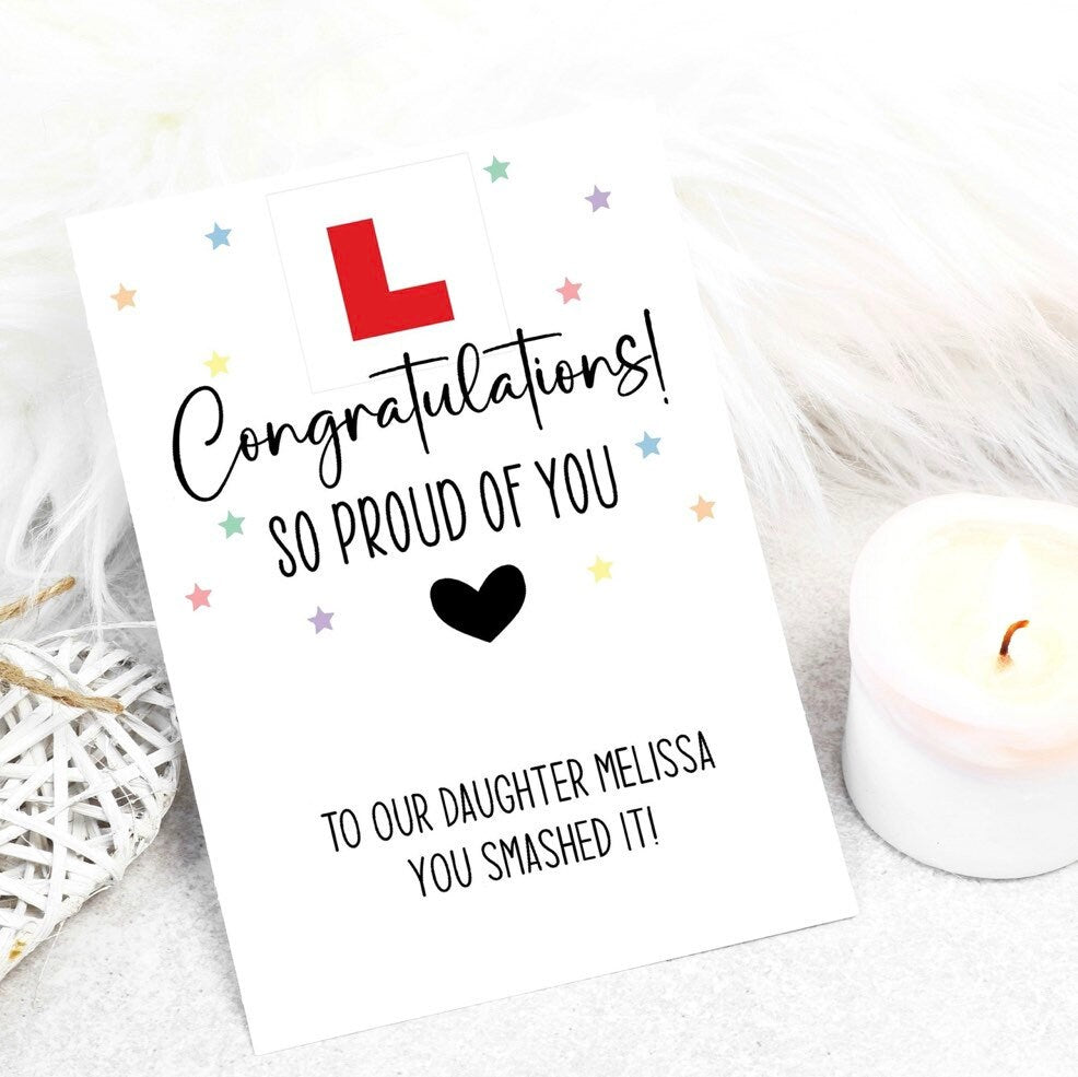 Congratulations On Passing Your Driving Test Card