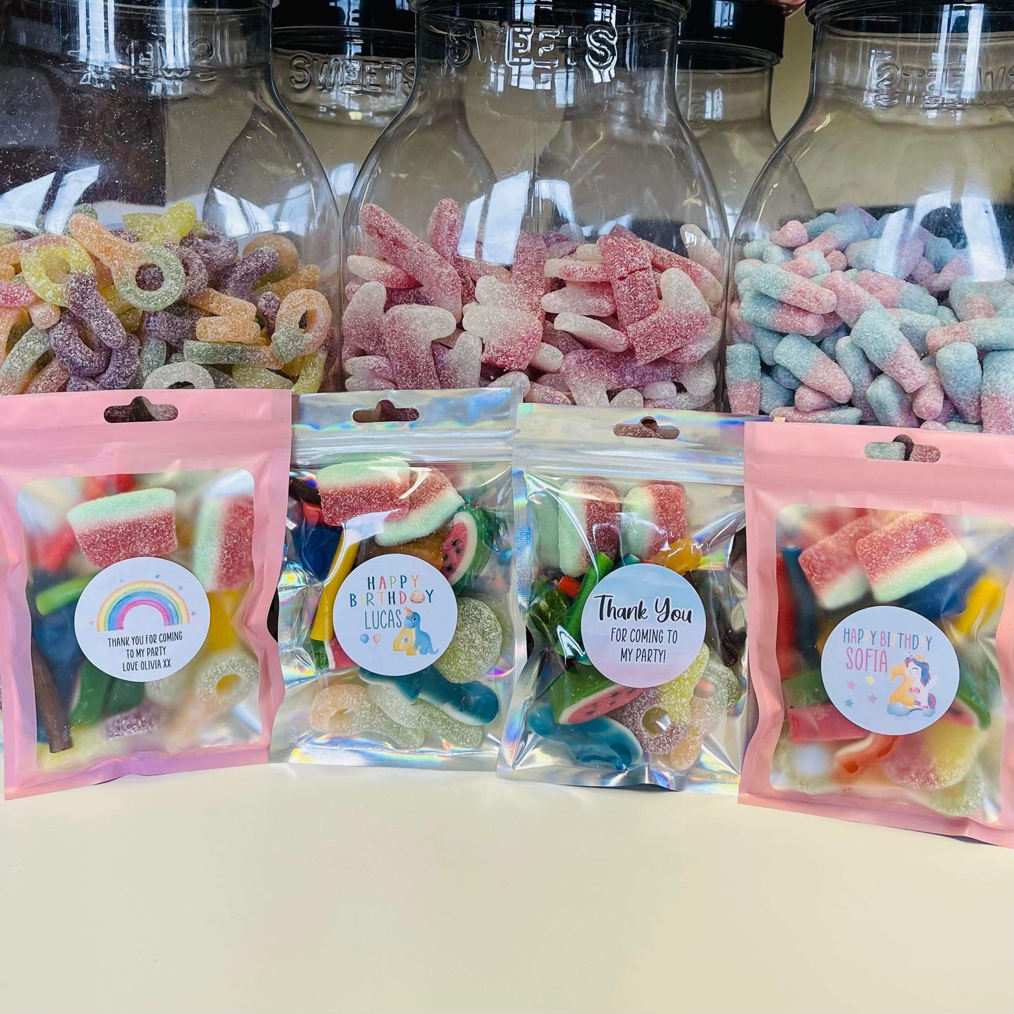 Personalised Filled Wedding Favour Sweet Pouches