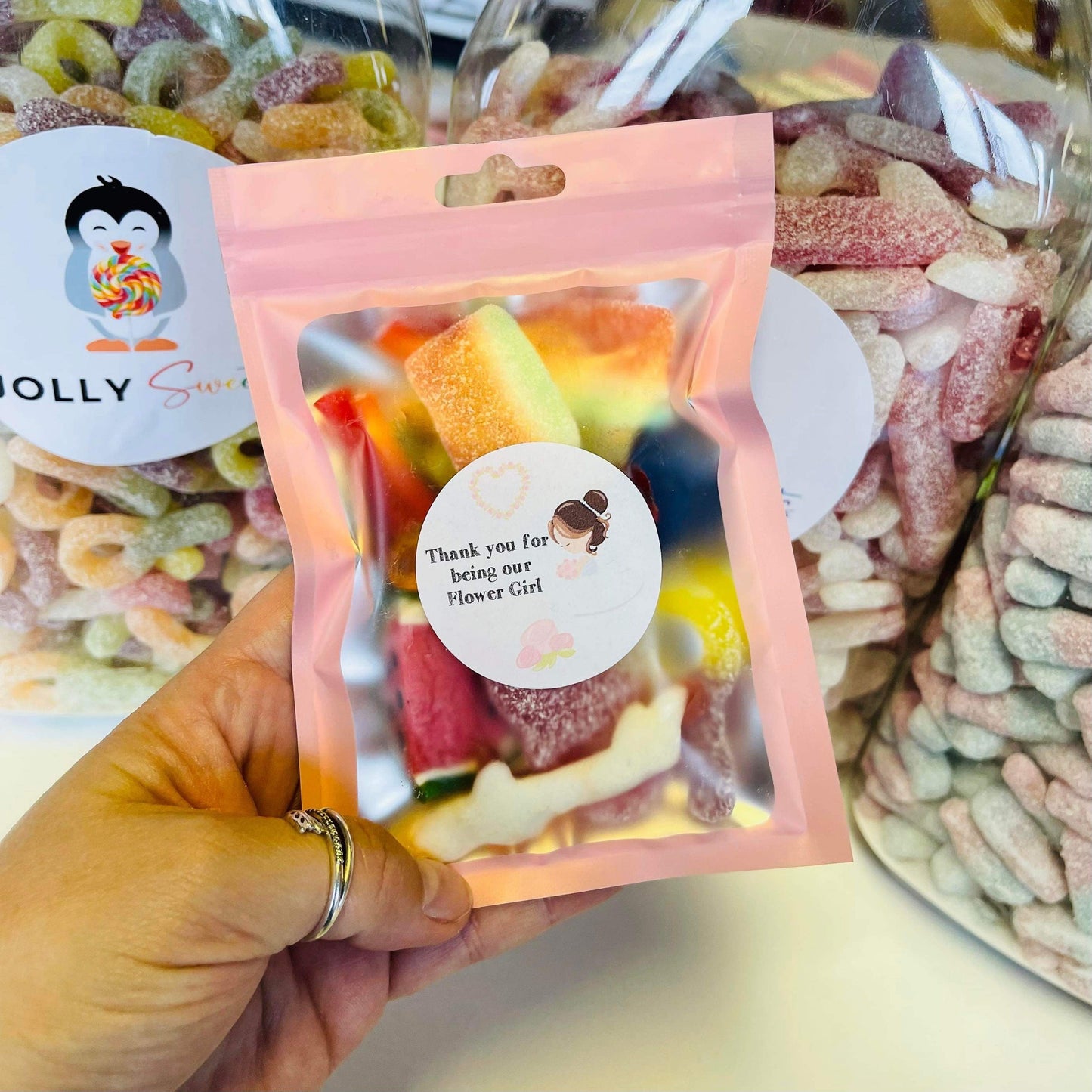 Personalised Filled Wedding Favour Sweet Pouches