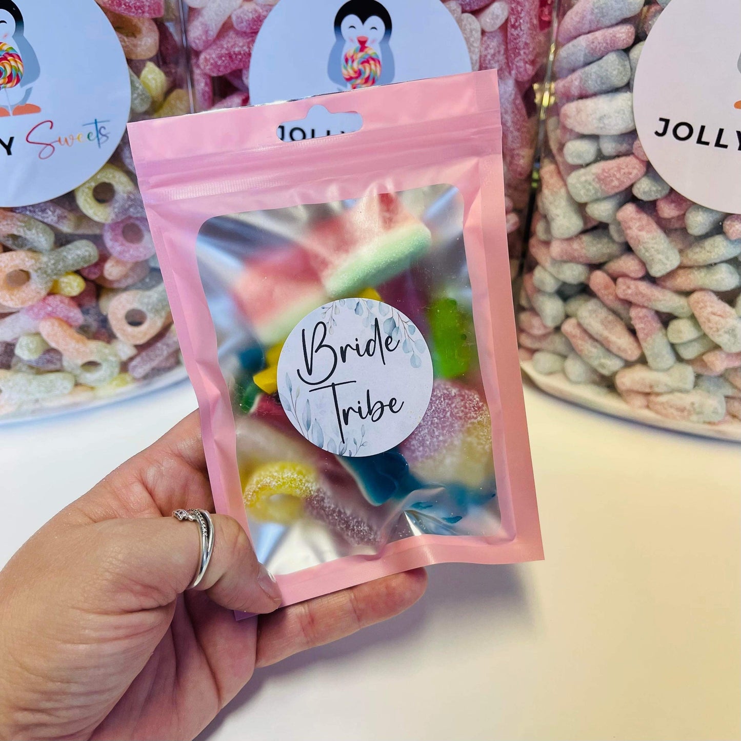 Personalised Filled Wedding Favour Sweet Pouches