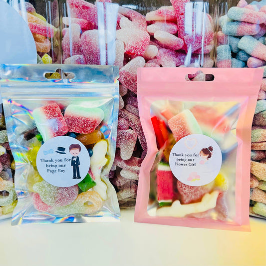 Personalised Filled Wedding Favour Sweet Pouches