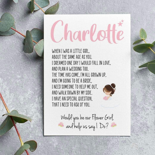 Personalised Flower Girl Proposal Card