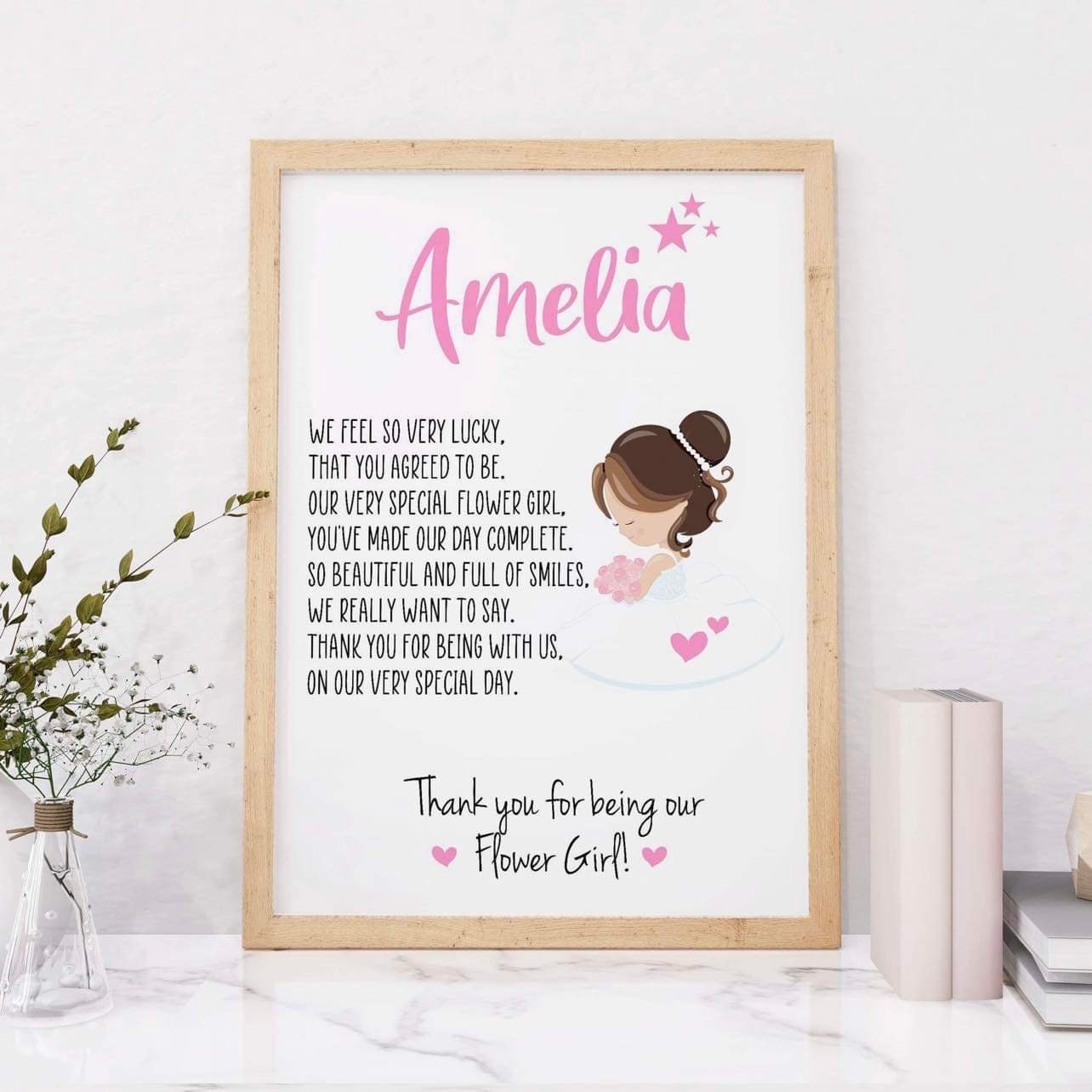 Personalised Flower Girl Print