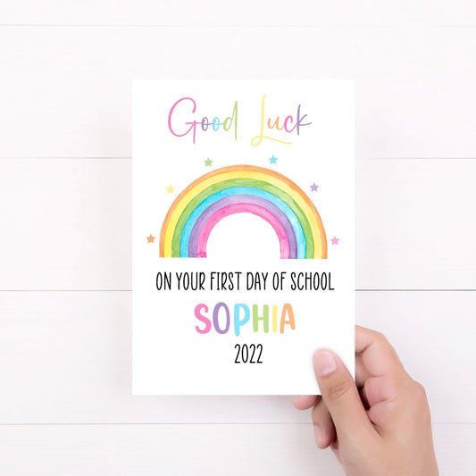 Personalised Good Luck 1st Day At School Card