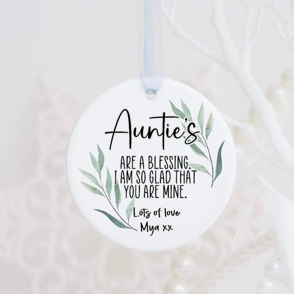 Personalised Auntie Ceramic Ornament