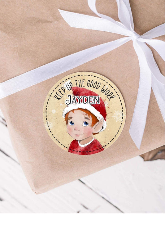 Personalised Elf Gift Tag Stickers