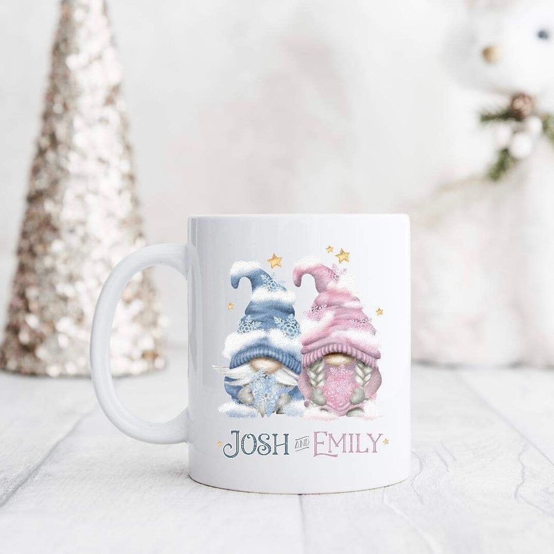 Personalised Christmas Couples Gonk Mug