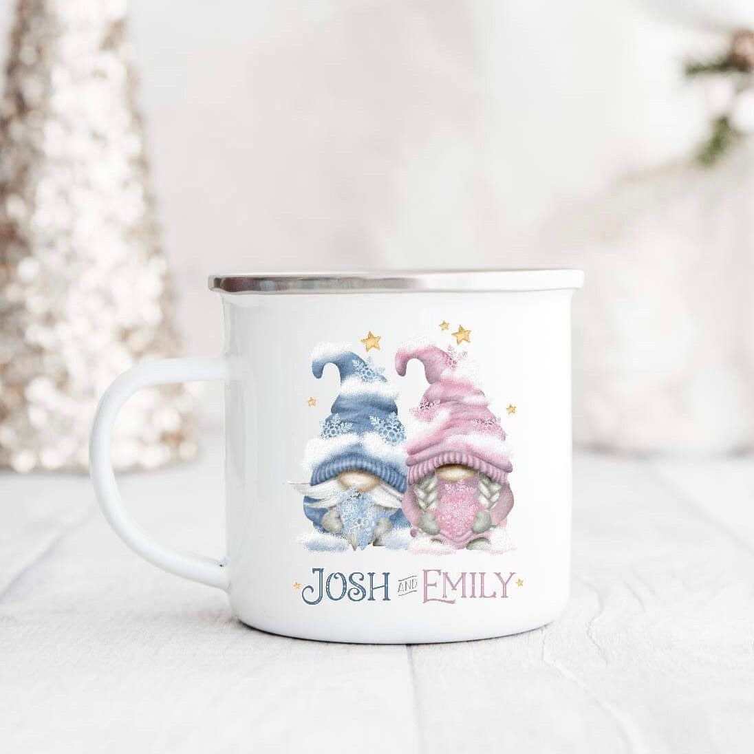 Personalised Christmas Couples Gonk Mug