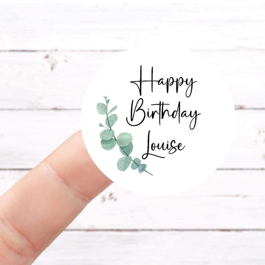 Personalised Birthday Party Stickers Floral