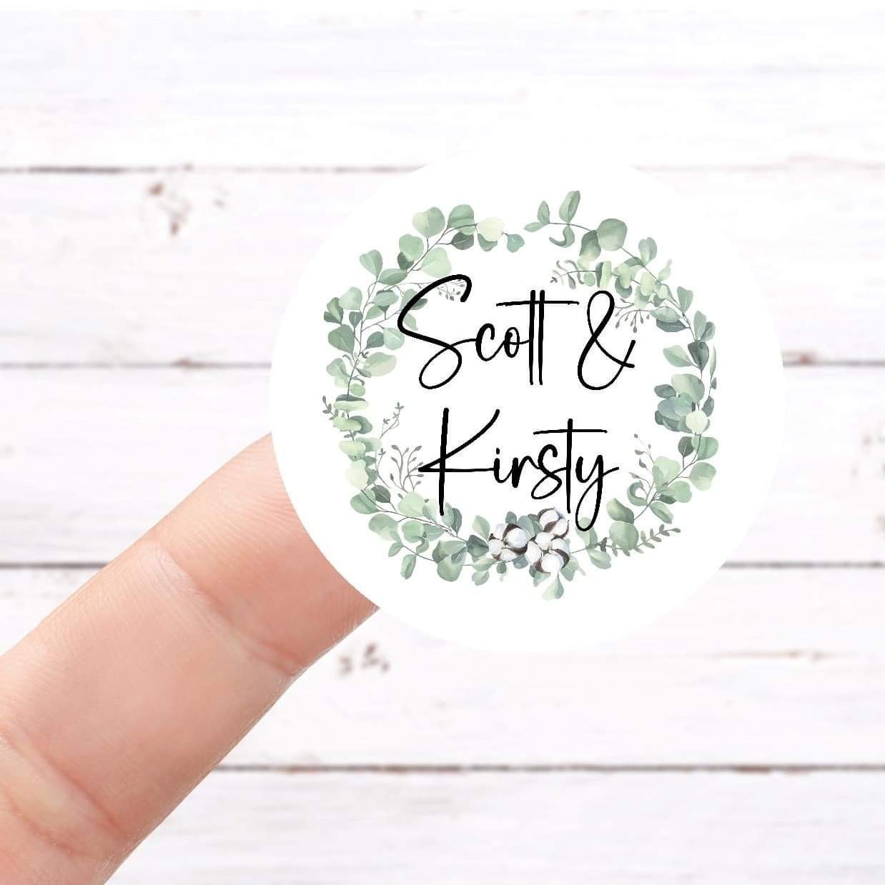 Personalised Eucalyptus Wedding Stickers