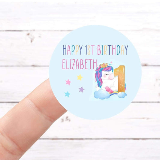 Personalised Birthday Unicorn Stickers
