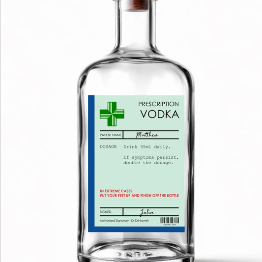 Personalised Prescription Vodka Bottle Label