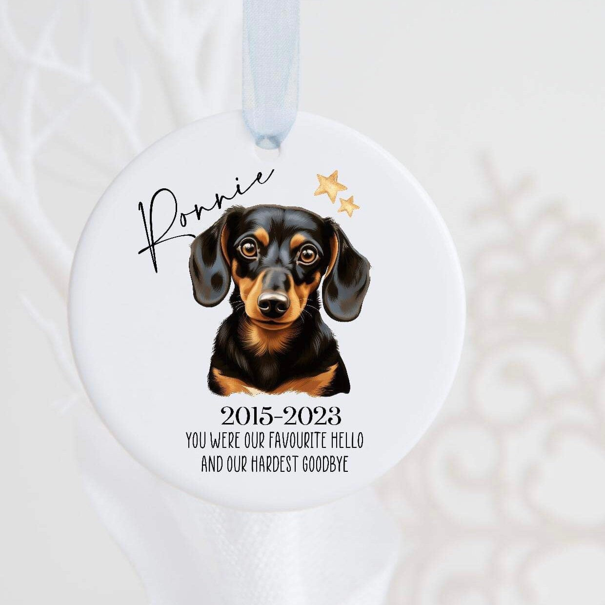 Personalised Dog Christmas Memorial Ceramic Bauble