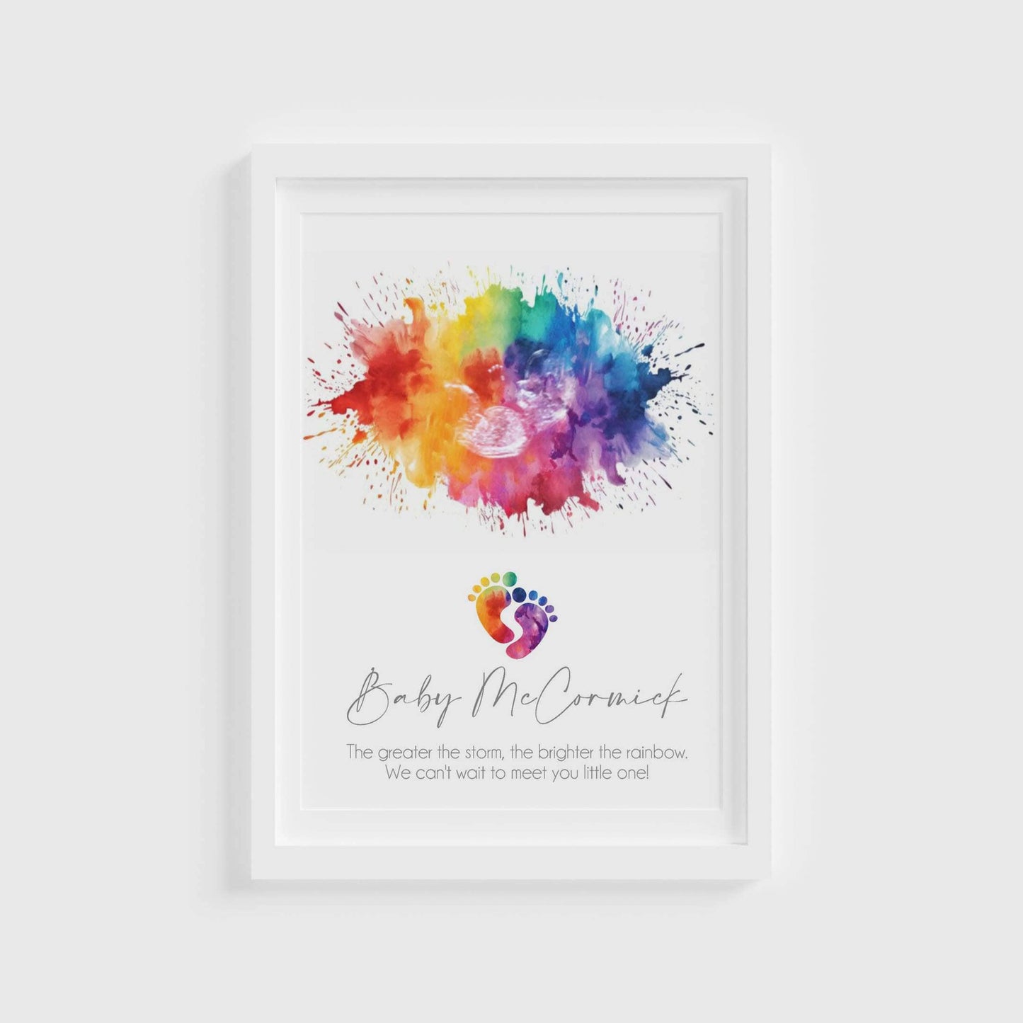 Personalised Baby Scan Watercolour Print