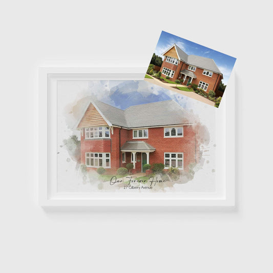 Personalised New Home Watercolour Print