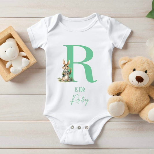 Personalised Rabbit Initial Baby Vest