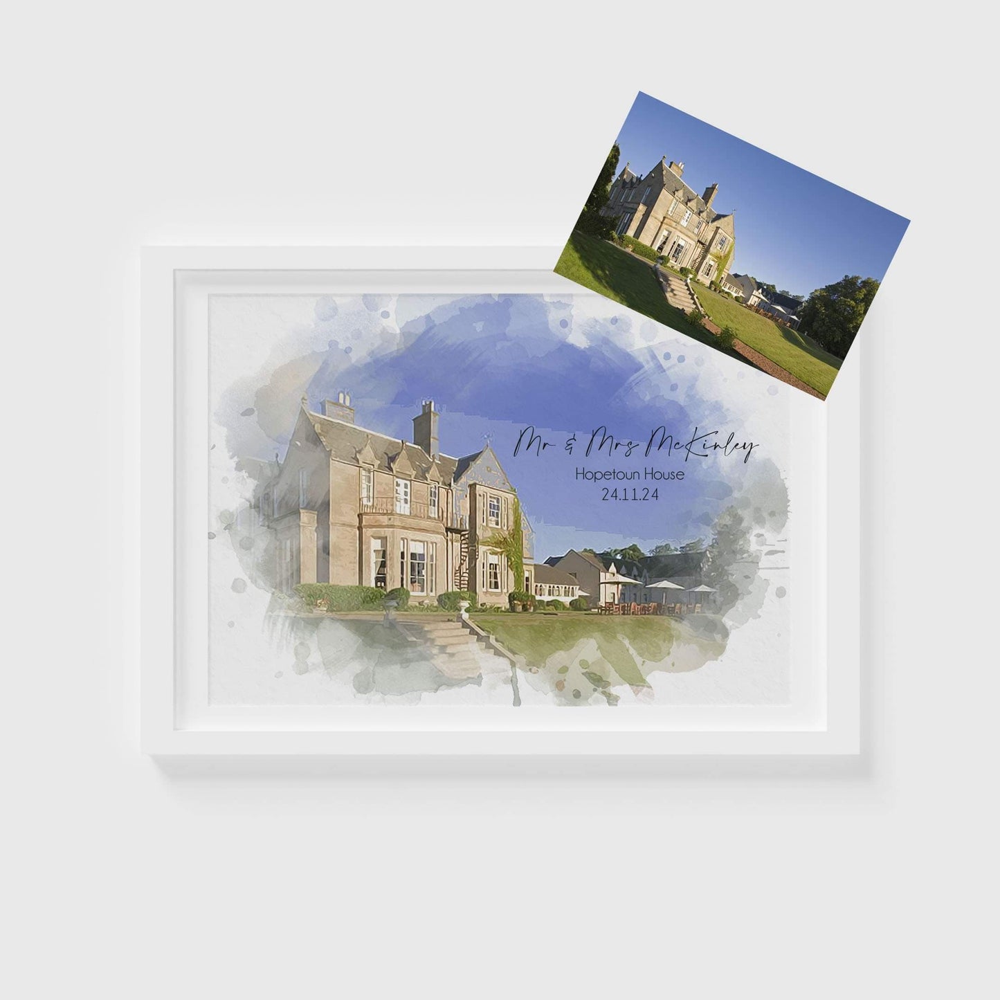 Personalised Wedding Venue Watercolour Print